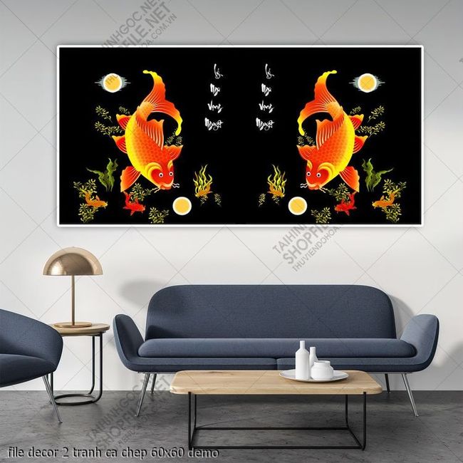 file decor 2 tranh ca chep 60x60